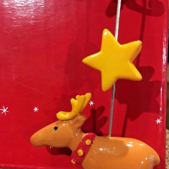Skribbles Swinging Holiday Character Ornament Santa Reindeer Star Russ Handpaint - Picture 3 of 6